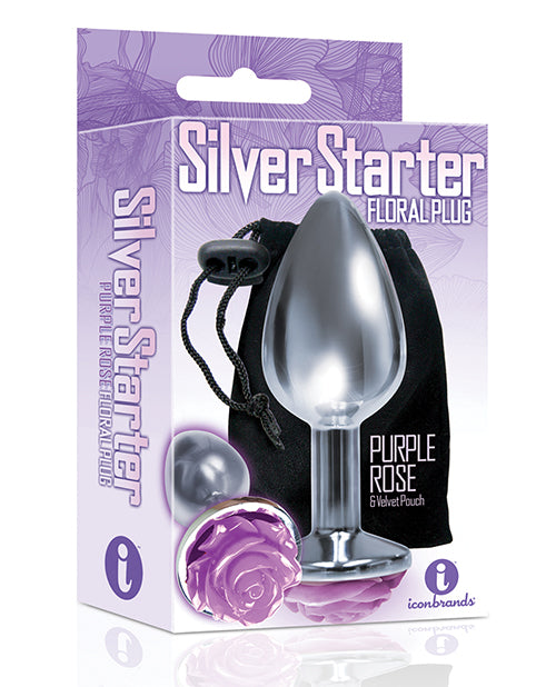 The 9's The Silver Starter Rose Floral Stainless Steel Butt Plug - featured product image.
