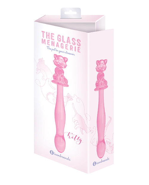 Glass Menagerie Kitty Glass Dildo - Pink Product Image.