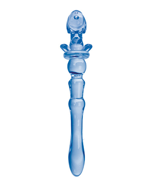 玻璃動物園小狗玻璃假陽具 - 深藍色 🐶 Product Image.