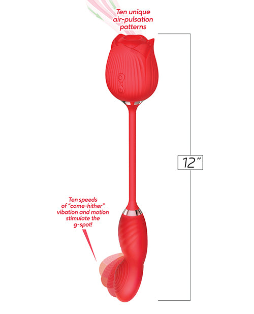 Vibrador Wild Rose Red Suction &amp; Come Hither - Placer incomparable Product Image.