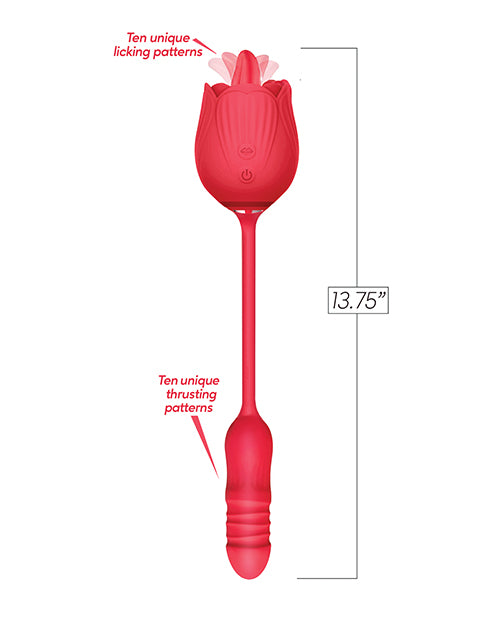 Vibrador para lamer y empujar Wild Rose Red: la máxima experiencia de placer Product Image.