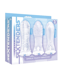 Ignite Your Passion with the 9's Vibrating Sextenders Sleeves - Pack of 3