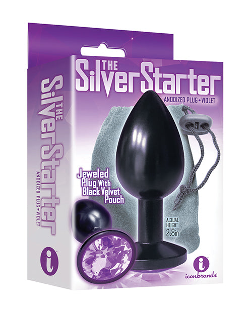The 9's Silver Bejeweled Anal Plug Product Image.