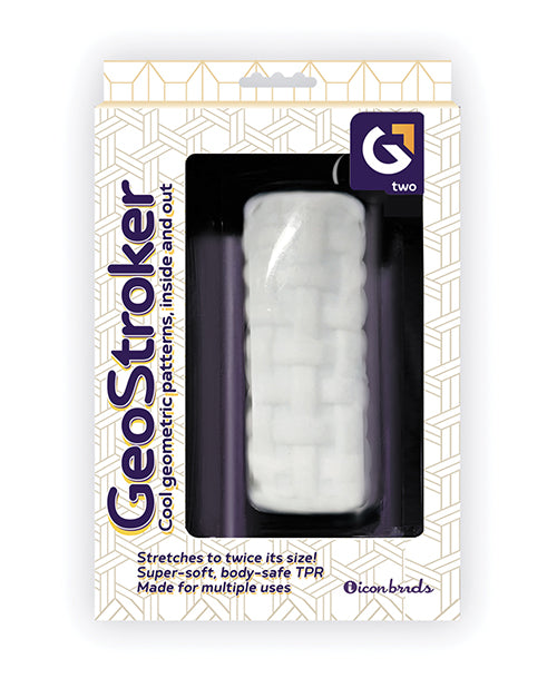 Icon Brands GeoStroker Two 5" Ultra-Soft TPR Stroker - White Product Image.