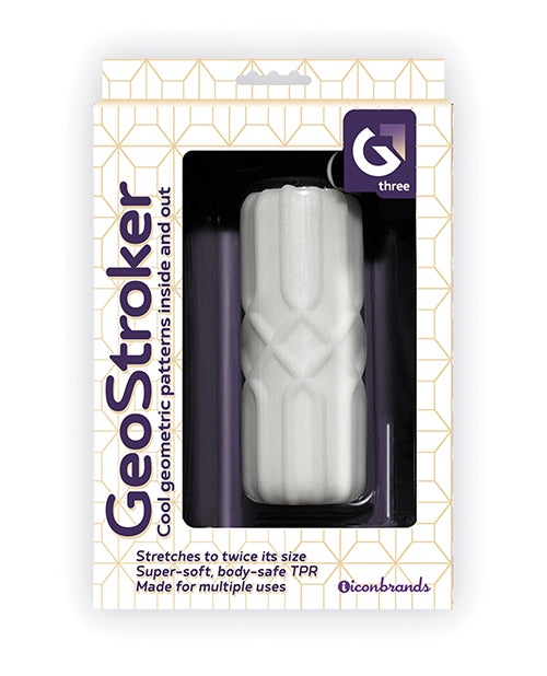 GeoStroker Three 5" Ultra-Soft TPR Stroker - White Product Image.