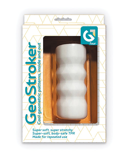 Icon Brands GeoStroker Four 5" Ultra-Soft Geometric Stroker - White Product Image.