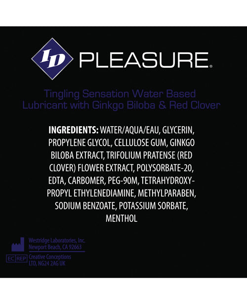 I-D Pleasure Tingling Waterbased Lubricant Product Image.