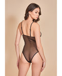Black Mesh Soft Cup Teddy with Contrast Lines