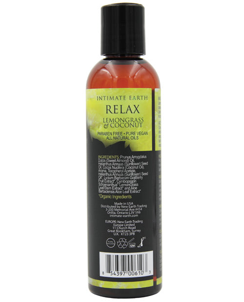 Intimate Earth Coconut & Lemongrass Relaxing Massage Oil - 120 ml Product Image.