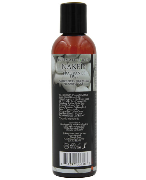 Intimate Earth Naked Unscented Massage Oil Product Image.