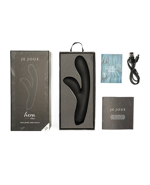 Je Joue Hera Flex Rabbit Vibrator - Black: Ultimate Blended Pleasure Product Image.
