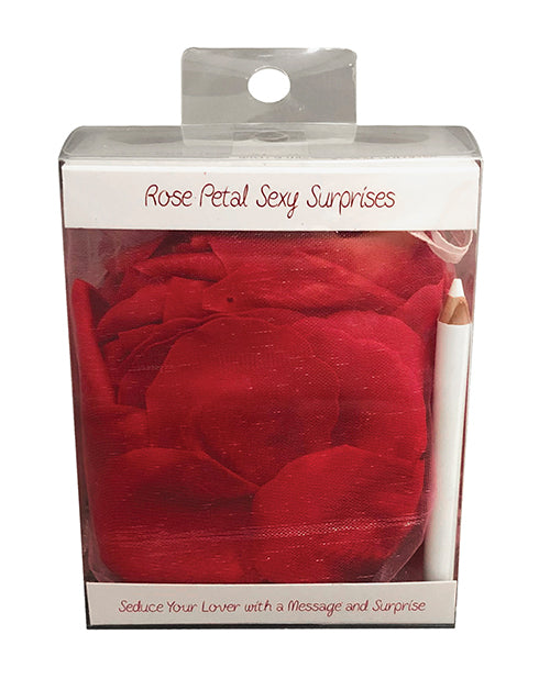 Set sorpresa romántica con pétalos de rosa Product Image.