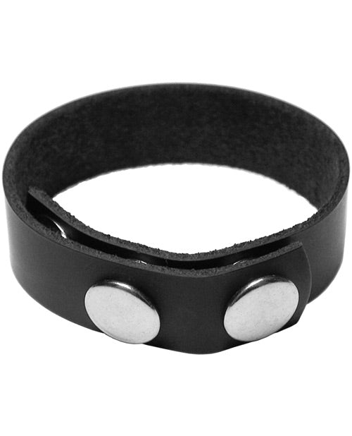 KinkLab Leather 3 Snap Cock Ring Product Image.
