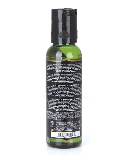 Aceite de masaje de piña y coco Kama Sutra Naturals - Lujosa mezcla tropical Product Image.