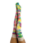 Kix'ies Gilly Tie Die Thigh High Bright: Vibrant, Stay-Up, High-Quality