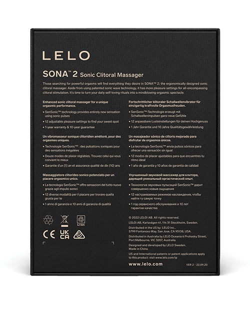 Lelo Sona 2: Sonic Waves & Customisable Pleasure 🚿 Product Image.