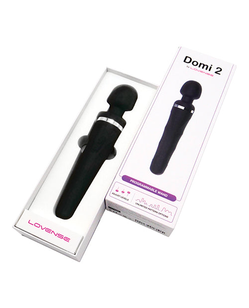 Lovense Domi 2: The Alluring Black Mini Wand of Passion Product Image.