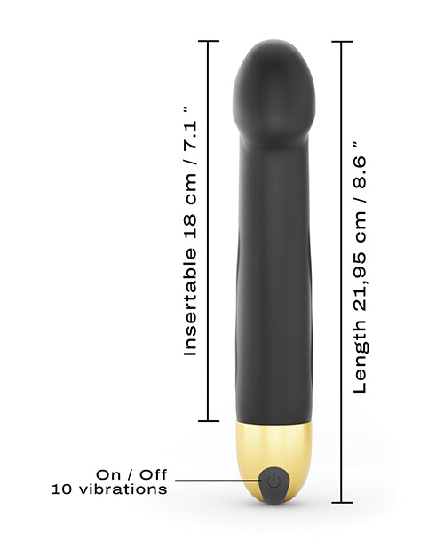 Dorcel Real Vibration M 8.6" Rechargeable Vibrator 2.0 - Black/Gold: Ultimate Pleasure Experience Product Image.