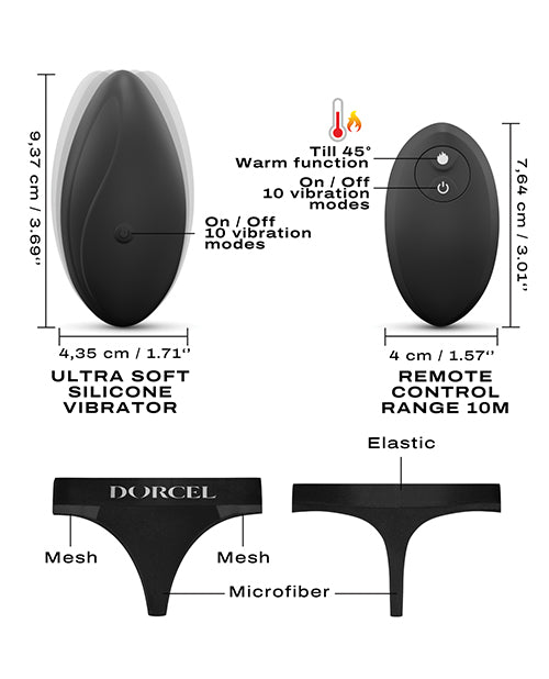 Dorcel Discreet Panty Vibe - Negro Product Image.