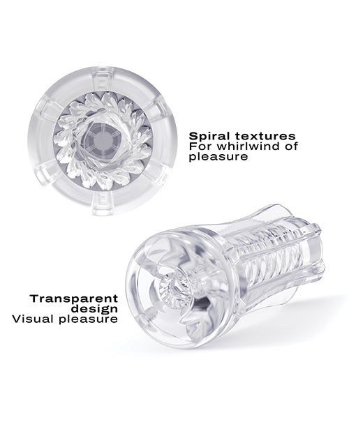 Dorcel Clear Spiral Tornado Sleeve: Transparent Pleasure Spiral Product Image.