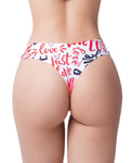 "Love Message Printed Thong - Size Large"
