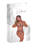 Sultry Seductress Cupless Choker Bra & Open Cage Short Set