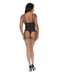 Ooh La Lace Teddy sin copa y sin entrepierna - Negro - L/XL