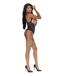 Ooh La Lace Cupless & Crotchless Teddy - Black - L/XL