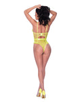 Love Star Chartreuse High Leg Teddy with Snap Crotch - L/XL