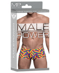 Male Power Rainbow Herringbone Mini Shorts