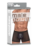 Private Screening Skull Pouch Micro Mesh Shorts in Black