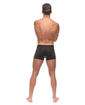 Private Screening Skull Pouch Micro Mesh Shorts in Black