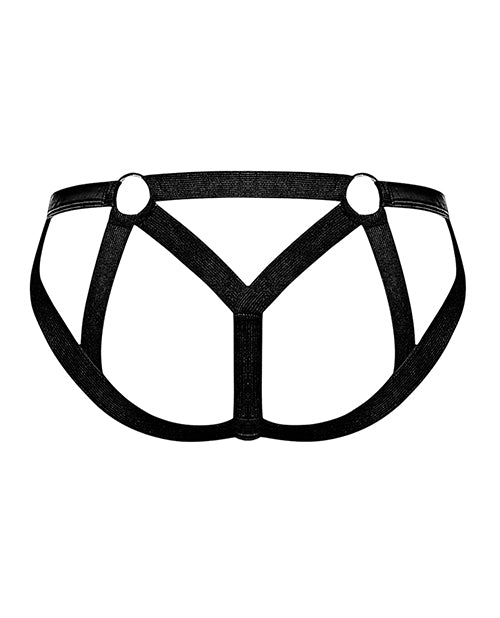Cage Matte Strappy Ring Jock in Black Product Image.