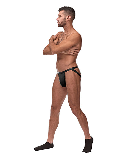 Cage Matte Strappy Ring Jock in Black Product Image.