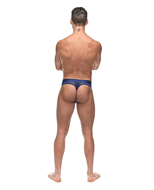 Blue Diamond Mesh Bong Thong: Empower Your Confidence! Product Image.