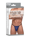 Male Power Diamond Mesh Posing Strap in Navy Blue