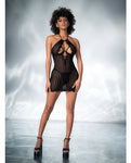 Conjunto de babydoll con cuello halter y rayas elegantes en la sombra