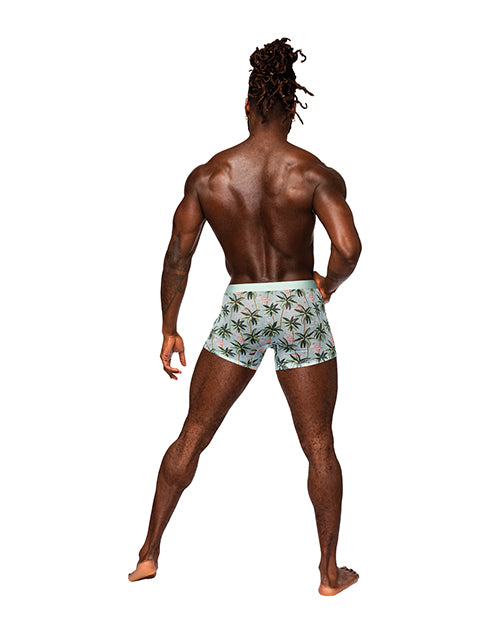 Flamingo Print Mesh Seamless Shorts - Large Product Image.