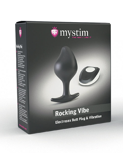 Mystim Rocking Force Silicone Buttplug Small - Black Product Image.