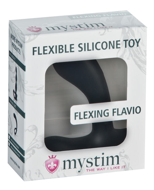 Shop for the Mystim Flexing Flavio eStim Silicone Prostate Stimulator - Black at My Ruby Lips