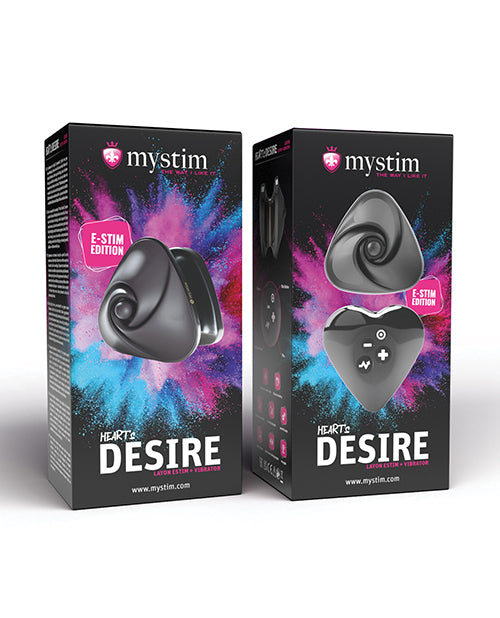 Shop for the Mystim Heart is Desire eStim Layon Vibrator - Black at My Ruby Lips