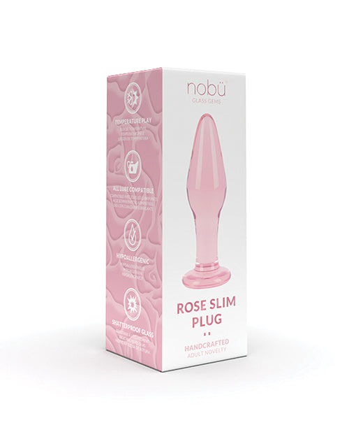 Nobu Slim Glass Plug - Pink: Ultimate Pleasure Product Image.