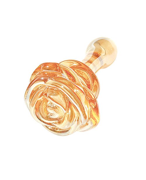 Nobu Honey Rosebud - Amber Glass Gem Product Image.