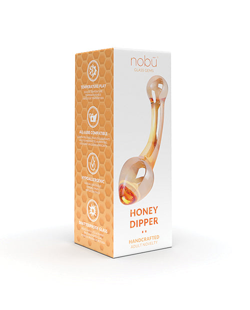 Nobu Amber Glass Honey Dipper Product Image.
