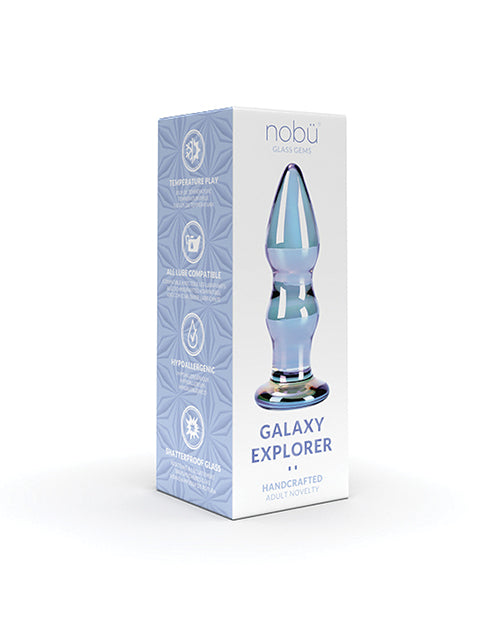 Nobu Galaxy Explorer Blue Glass Gem: Exquisite Pleasure Product Image.