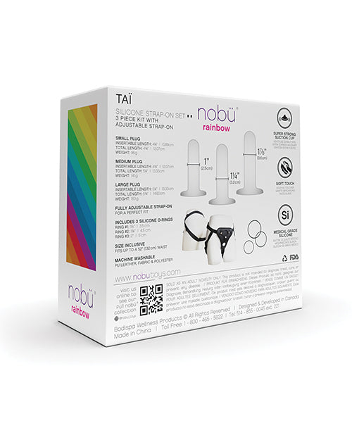 Nobu Tai 矽膠假陽具套裝 - 高級 3 件套，附可調式綁帶 🌈 Product Image.