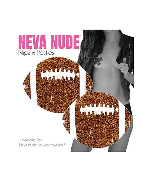Empanadas de purpurina de fútbol marrón de Neva Nude Product Image.