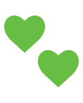 Neva Nude Neon Green Temperature Reactive Heart Pasties