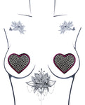 Neva Nude Burlesque Crystal Heart Pasties in Pink/Clear