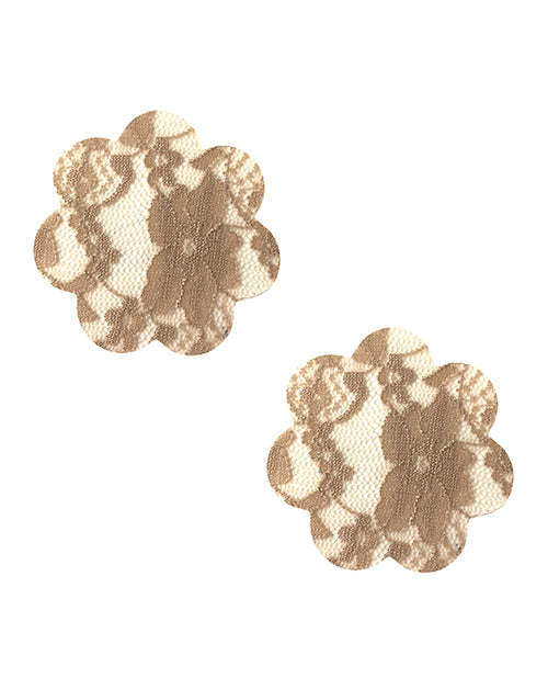 Neva Nude Lace Petal Flower Pasties Product Image.